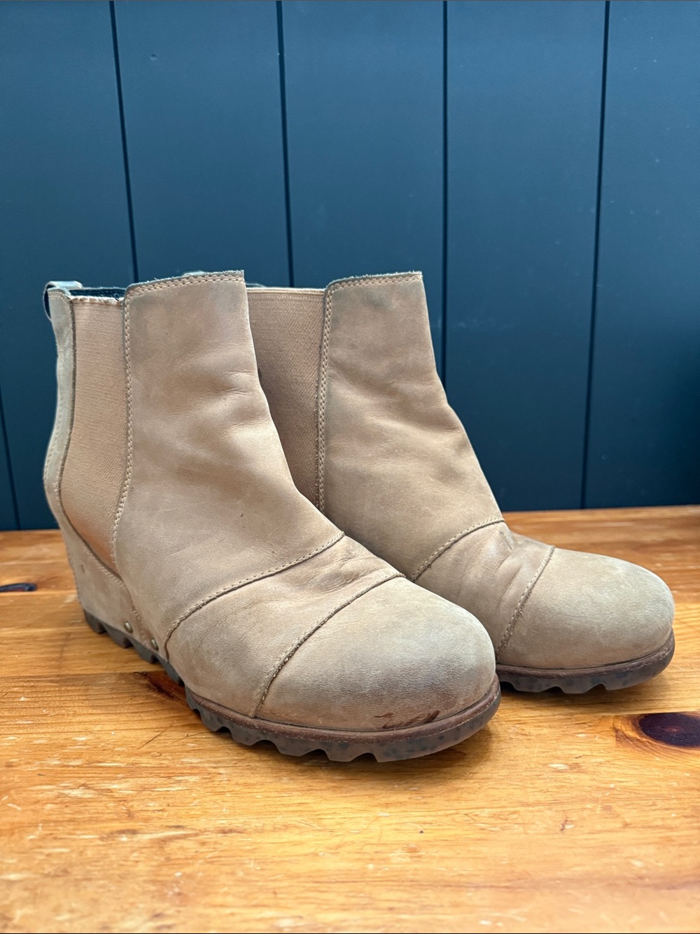 Sorel Tan Suede Chelsea Ankle Boots